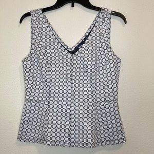 Anthropologie Maeve Black and White Semi Cropped Tank Top Size Small